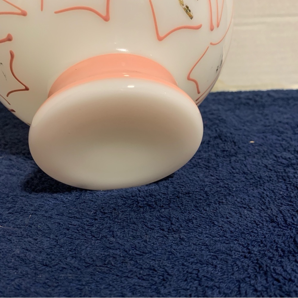RARE SINCLAIR MILK GLASS #510 VASE PINK GOLD MODERNE USING DUNBAR BLANK ART DECO - Picture 3 of 7